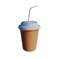 iced coffee 3d rendering icon illustration png