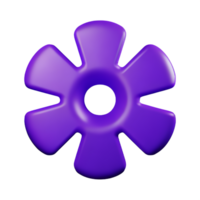 viola fiore 3d interpretazione icona illustrazione png