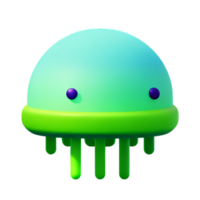 jellyfish 3d rendering icon illustration png