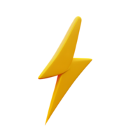 lightning bolt 3d rendering icon illustration png