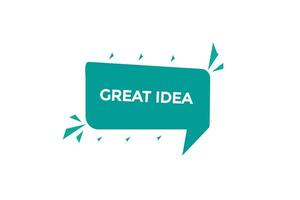 new great idea modern, website, click button, level, sign, speech, bubble  banner, vector