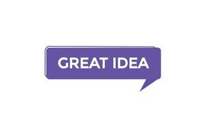 new great idea modern, website, click button, level, sign, speech, bubble  banner, vector