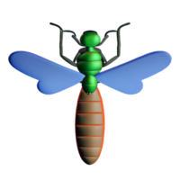 dragonfly 3d rendering icon illustration png