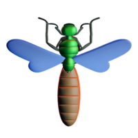 dragonfly 3d rendering icon illustration png