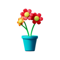 bloem pot 3d renderen icoon illustratie png