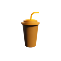 iced kaffe 3d tolkning ikon illustration png