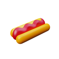 hot dog 3d rendering icon illustration png