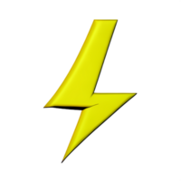 lightning bolt 3d rendering icon illustration png