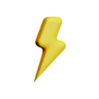 lightning bolt 3d rendering icon illustration png