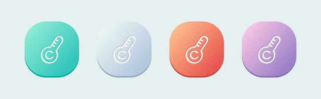 Temperature line icon in flat design style. Celcius signs vector illustration.