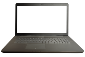 Isolated modern laptop with a blank screen png