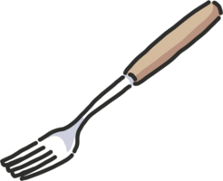 keuken items vork tekenfilm stijl png