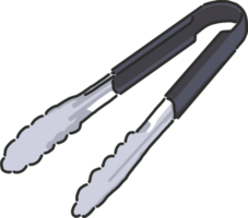 Kitchen items Tongs cartoon style png