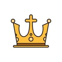 guld krona med korsa ikon png