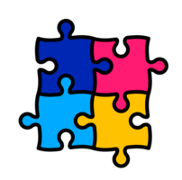 World autism awareness day autism puzzle piece png design template celebrated in 2 April. use to background, banner, card, greeting card, poster, book cover, placard, photo frame, template.