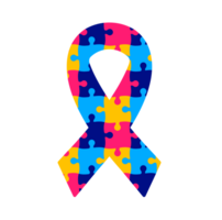 World autism awareness day autism puzzle piece awareness ribbon png design template celebrated in 2 April. use to background, banner, card, greeting card, poster, book cover, placard, template