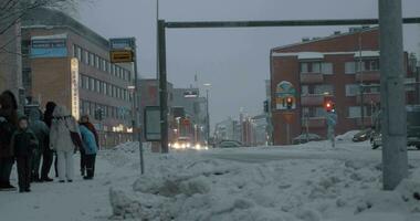 Rovaniemi view in winter evening, Finland video