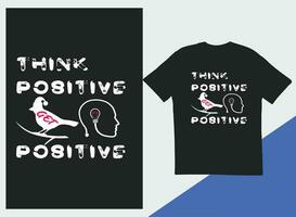 vintage and retro graphic design for creative clothing, with text positive thinking for streetwear and urban style t-shirts design, hoodies, etc vector