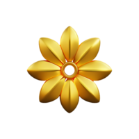 gold flower 3d rendering icon illustration png