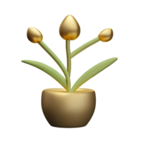 goud bloem 3d renderen icoon illustratie png