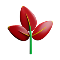 hibiscus 3d rendering icon illustration png