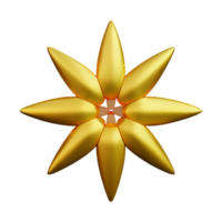 guld blomma 3d tolkning ikon illustration png