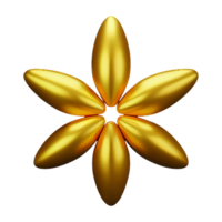 goud bloem 3d renderen icoon illustratie png