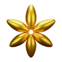 gold flower 3d rendering icon illustration png