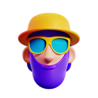 hippie 3d le rendu icône illustration png