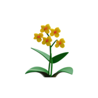 orquídea 3d representación icono ilustración png