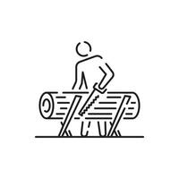 Woodcutter line icon. Log, wood, wooden icon outline style for your web design. vector