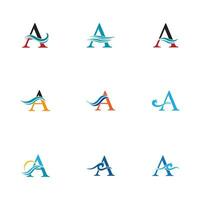 A letter wave Logo Template vector illustration