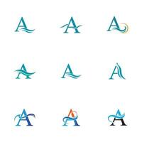 A letter wave Logo Template vector illustration