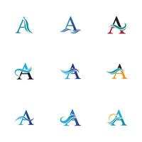 A letter wave Logo Template vector illustration