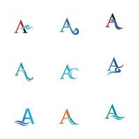 A letter wave Logo Template vector illustration