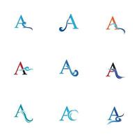 A letter wave Logo Template vector illustration