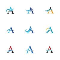 A letter wave Logo Template vector illustration