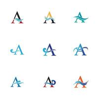 A letter wave Logo Template vector illustration