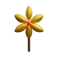 guld blomma 3d tolkning ikon illustration png