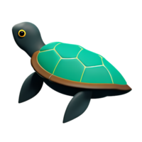 sea turtle 3d rendering icon illustration png