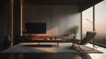 Living room minimalist landscape composition geometry photography AI Generated Image photo