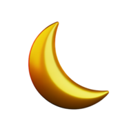 croissant lune 3d le rendu icône illustration png