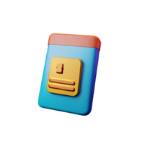 paspoort 3d renderen icoon illustratie png