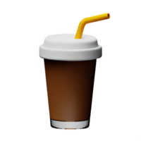 iced coffee 3d rendering icon illustration png