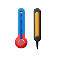 termometro 3d interpretazione icona illustrazione png