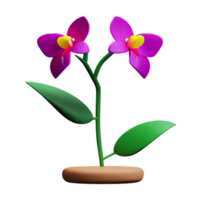 orchidea 3d interpretazione icona illustrazione png