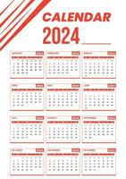 2024 nuevo año calendario diseño vector
