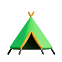 tent 3d rendering icon illustration png