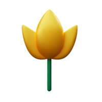 guld blomma 3d tolkning ikon illustration png