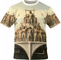 A men's t shirt with paddles on it photography AI Generated Image photo